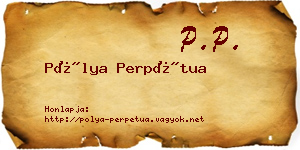 Pólya Perpétua névjegykártya